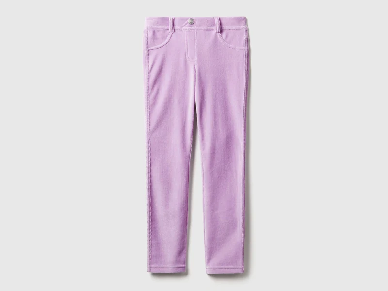 Pantaloni super skinny in ciniglia