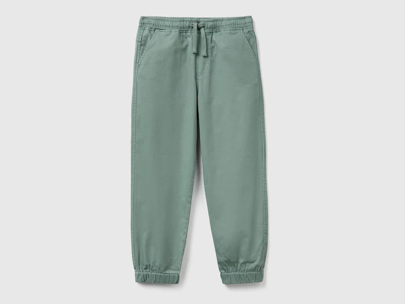 Joggers in cotone stretch con coulisse
