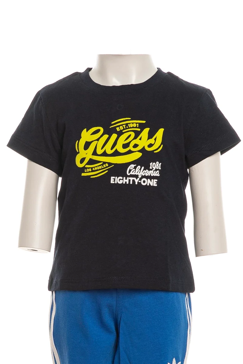T Shirt Guess California Eighty One Da Bambino Blu Marina