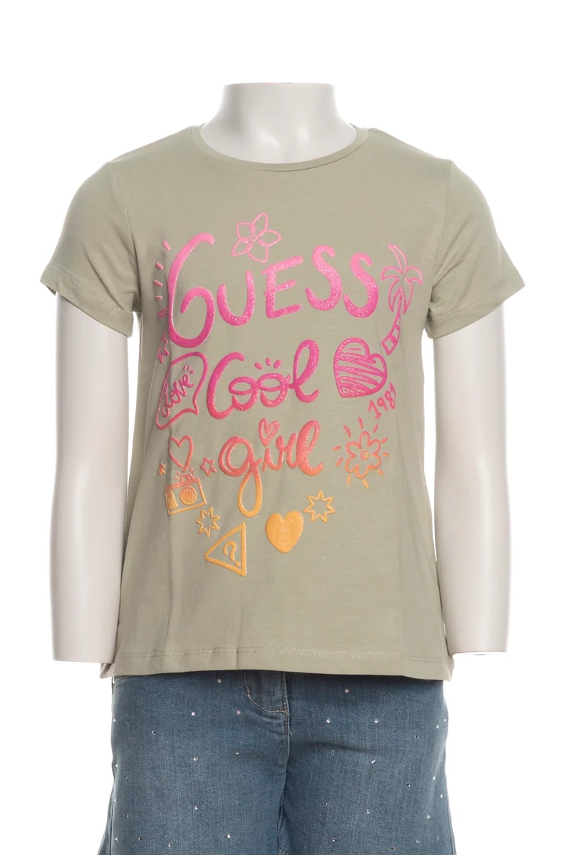 T Shirt Guess Cool Girl Tee Da Bambina Verde Agave Chiaro