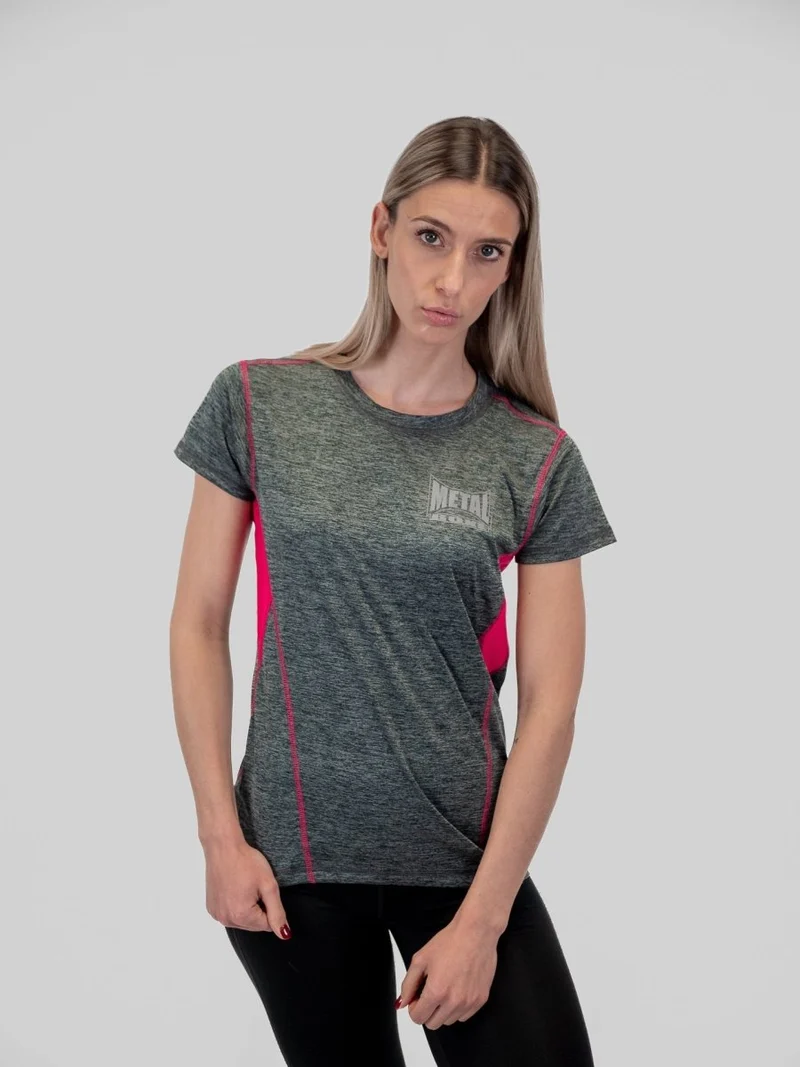 T-Shirt tecnica donna Metal Boxe Gray Fuchsia
