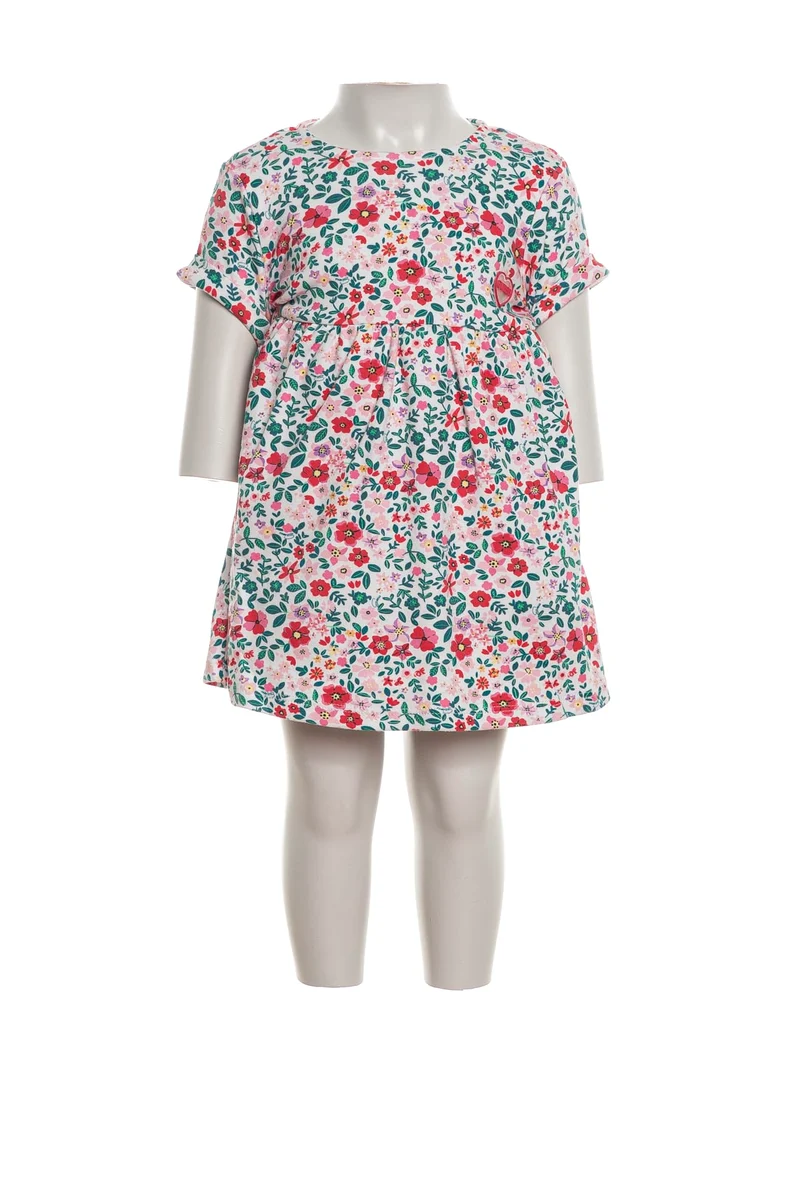 Abito Guess Flowers Dress Da Bambina Fantasia Floreale Bianco Rosa Verde