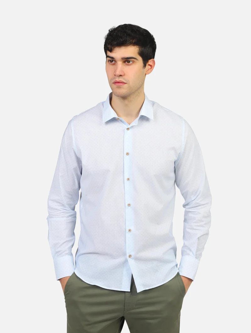 camicia PRIVATE LABEL COMO INK 2646RIGHE-PUNTINICELESTE