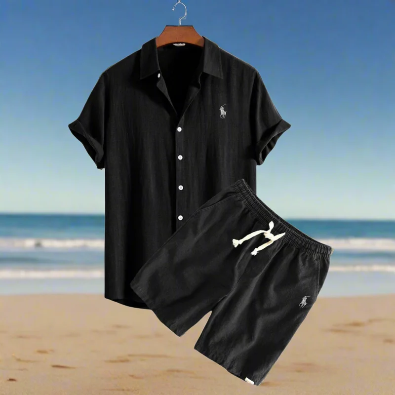 Men's Linen Shirt and Shorts Set – Summer Vacation Outfit