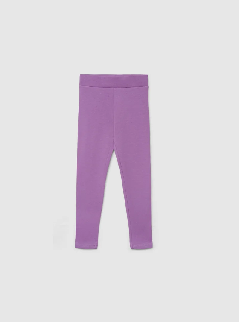 Leggings lunghi a vita alta tinta unita
