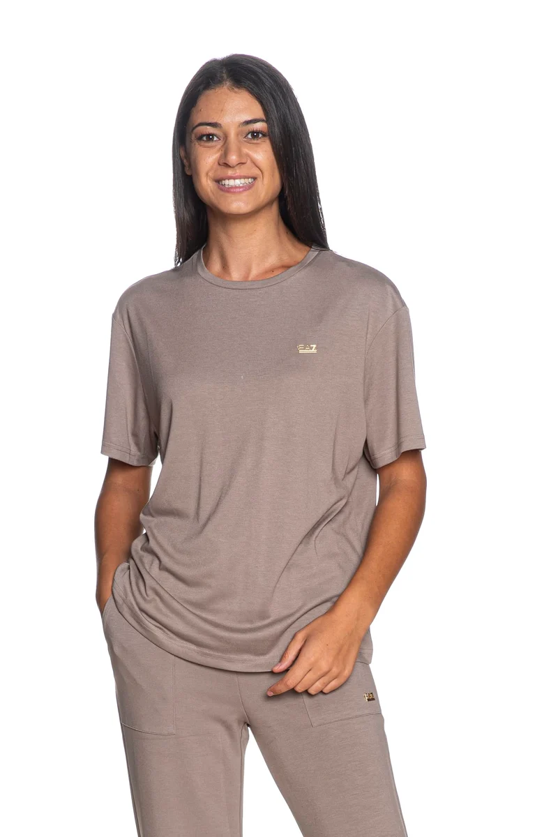 T-Shirt EA7 Emporio Armani Donna Beige - Training Fundamental