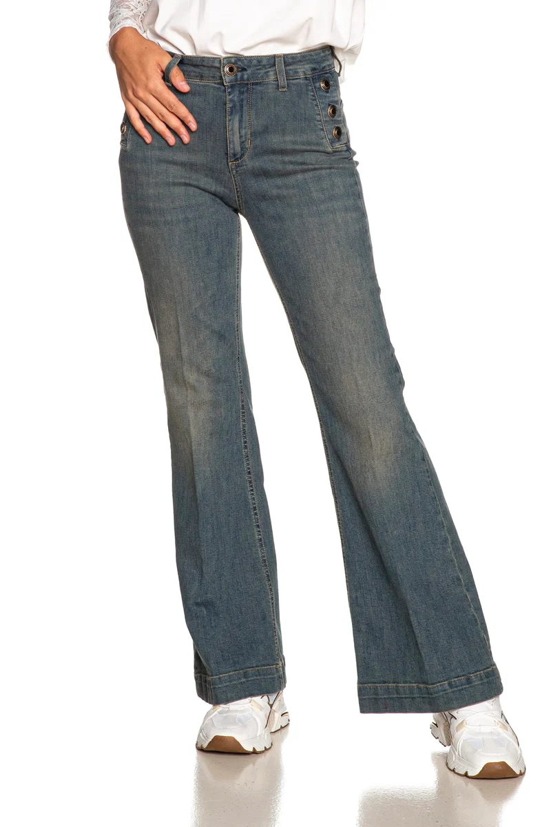 Jeans Liu Jo B Up Flare Button Donna Denim - Taglio Zampa