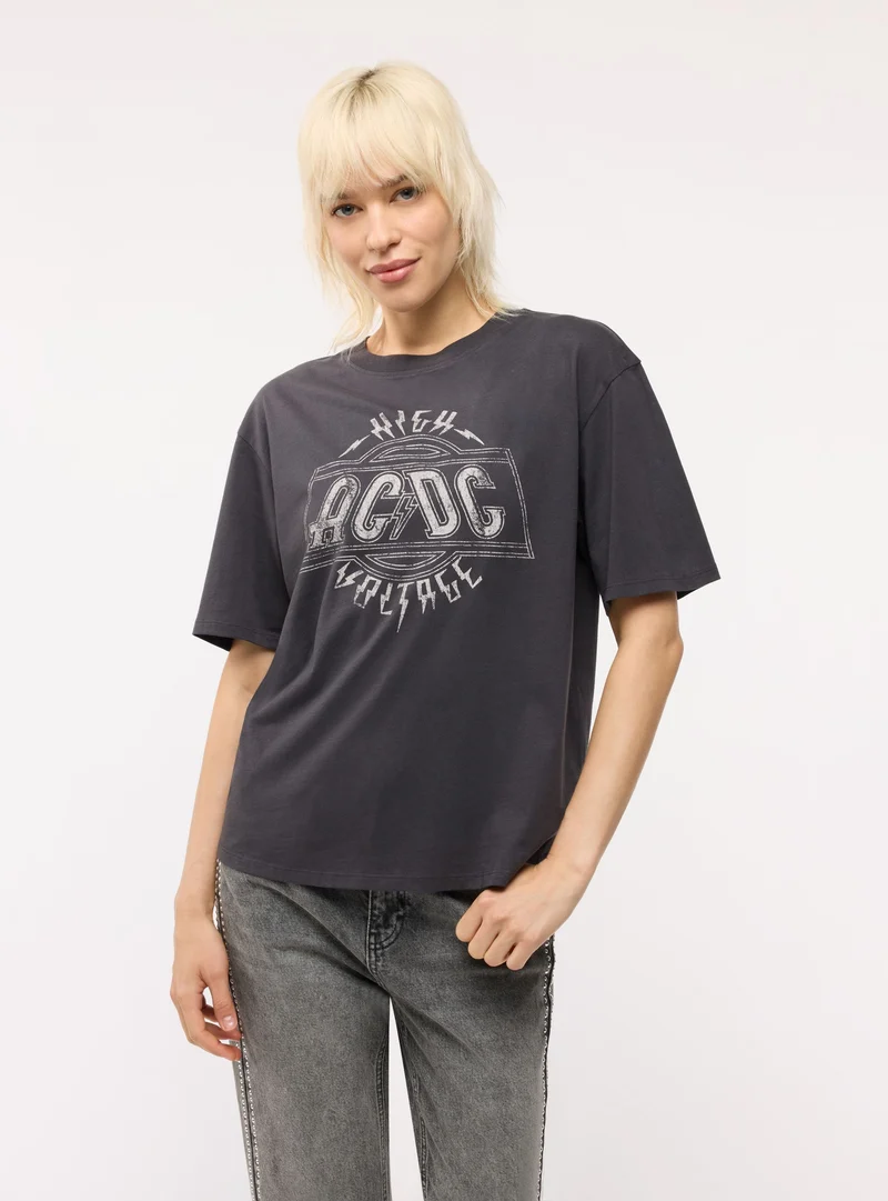 T-shirt ampia con stampa AC/DC