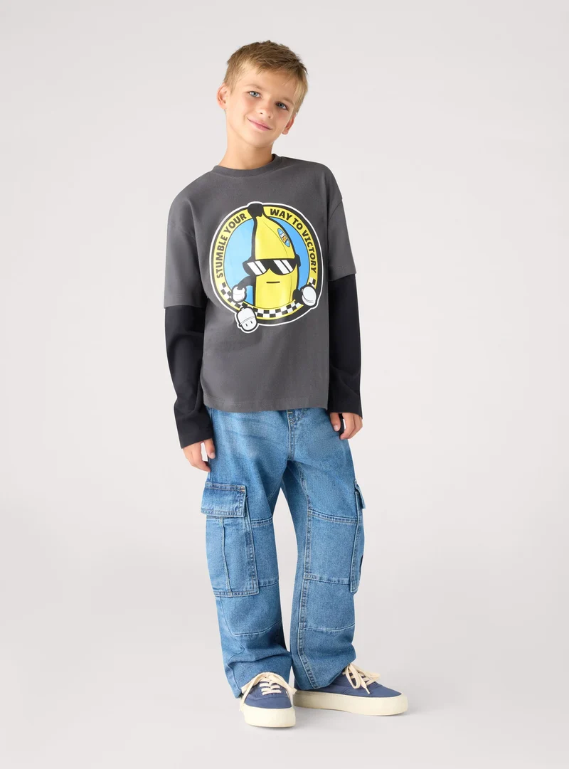 T-shirt maniche lunghe con stampa Stumble Guys®