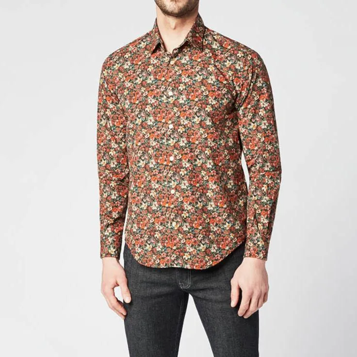 Chemise Manches Longues À Motif Fleurs