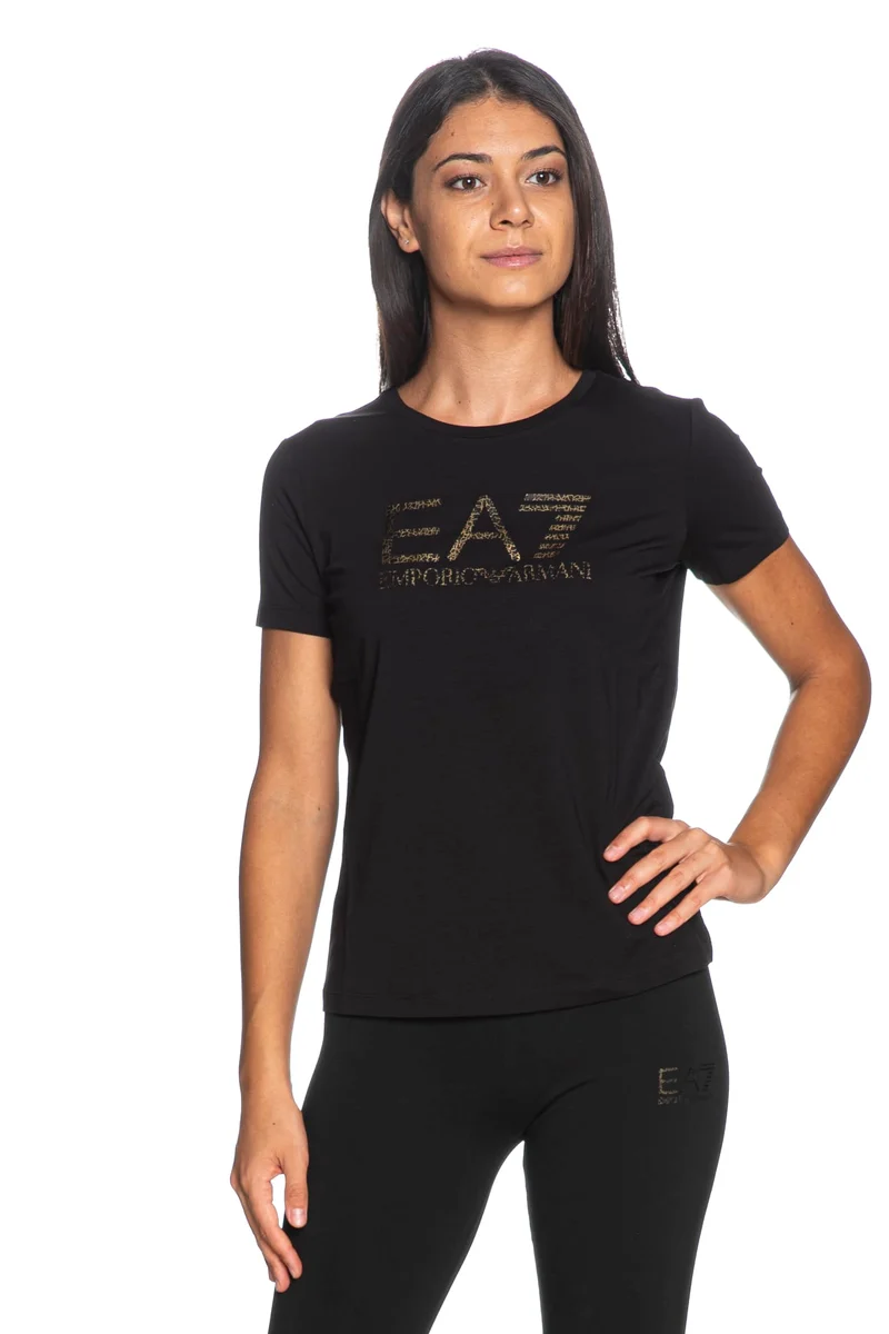 T-Shirt EA7 Donna Nera Train Visibility