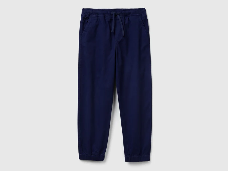Joggers in cotone stretch con coulisse
