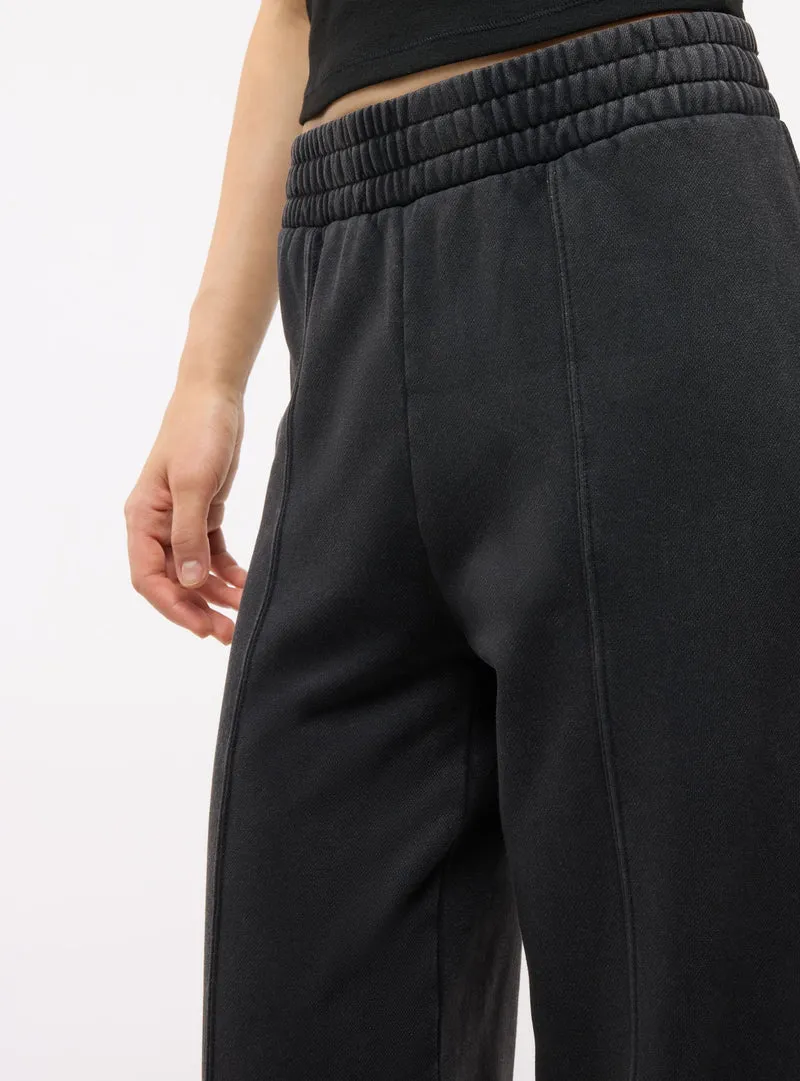 Pantaloni tuta wide leg a tinta unita