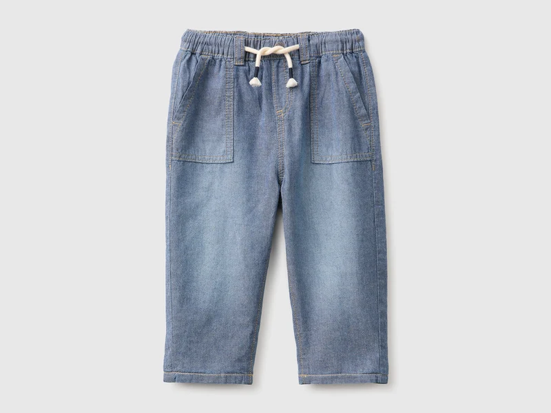 Pantaloni in chambray con cordino