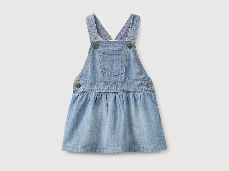 Gonna salopette in chambray