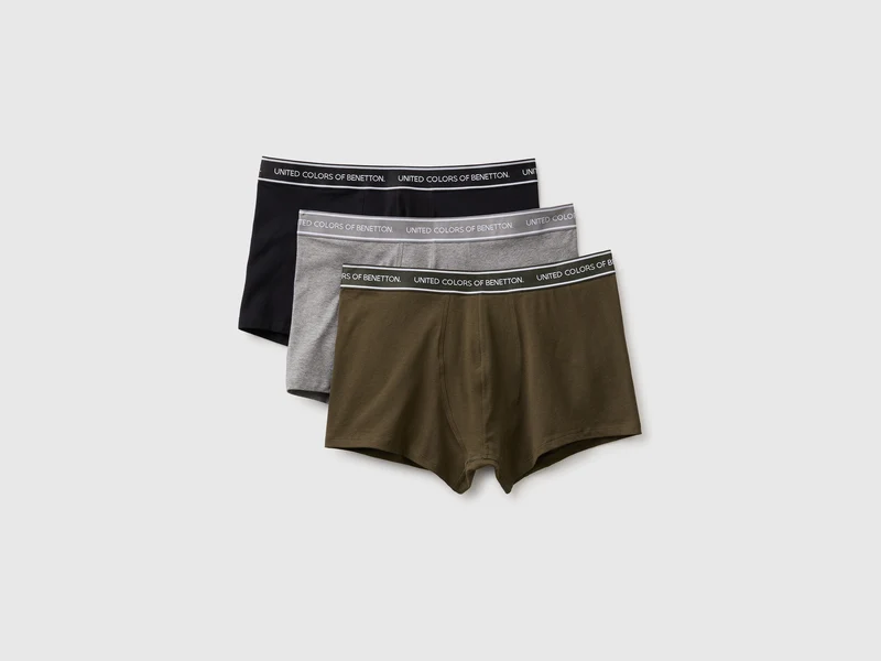 Set di tre boxer con elastico logato