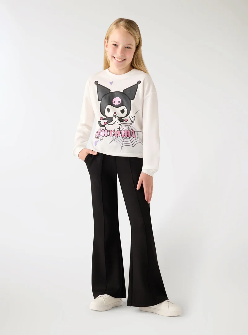 T-shirt a maniche lunghe con stampa Kuromi®