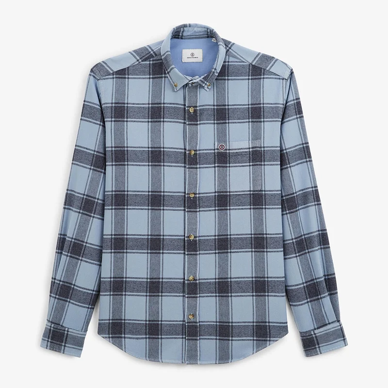 Chemise à carreaux bleue
