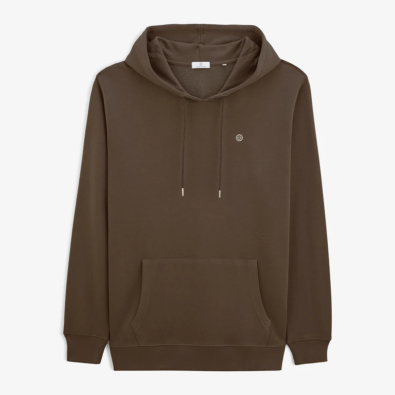 Sweat à capuche hoodie marron café en coton