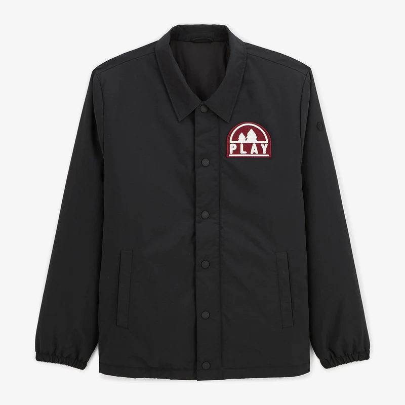 Parka Dan déperlante avec badge brodé noire