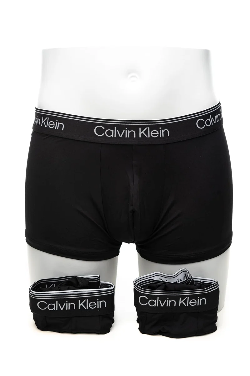 Boxer Calvin Klein Trunks 3 Pack Microfiber Stretch Low Rise Da Uomo Nero El Nero In Tessuto