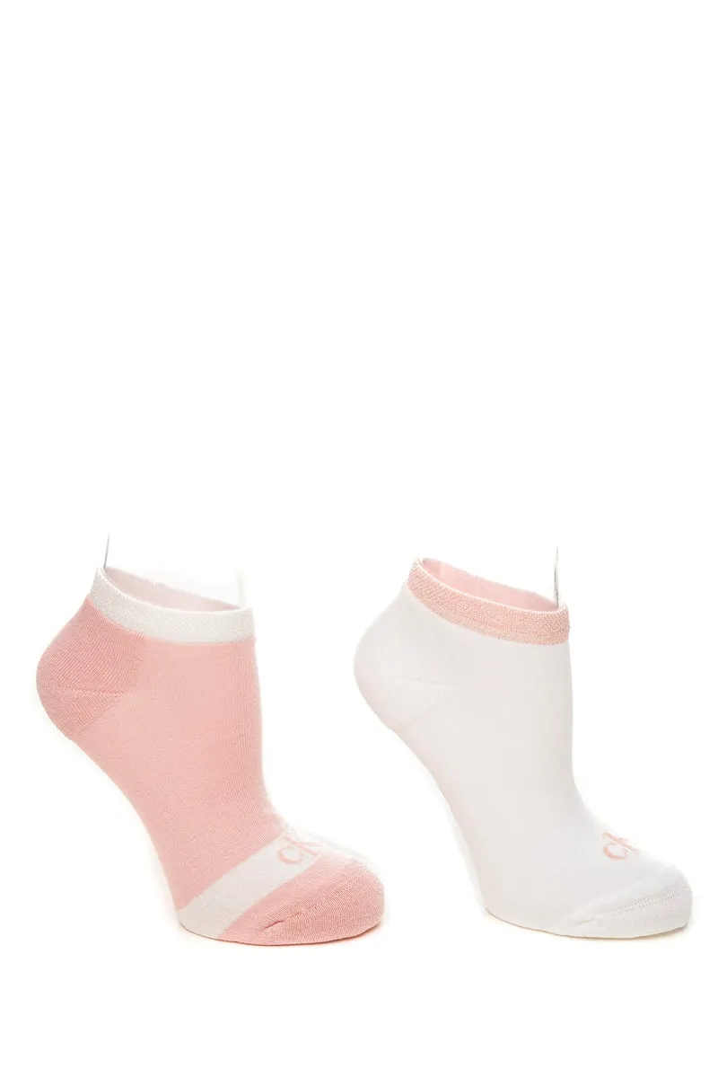 Calzini Calvin Klein Ch Women's Sneaker 2pk Da Donna Rosa Latte