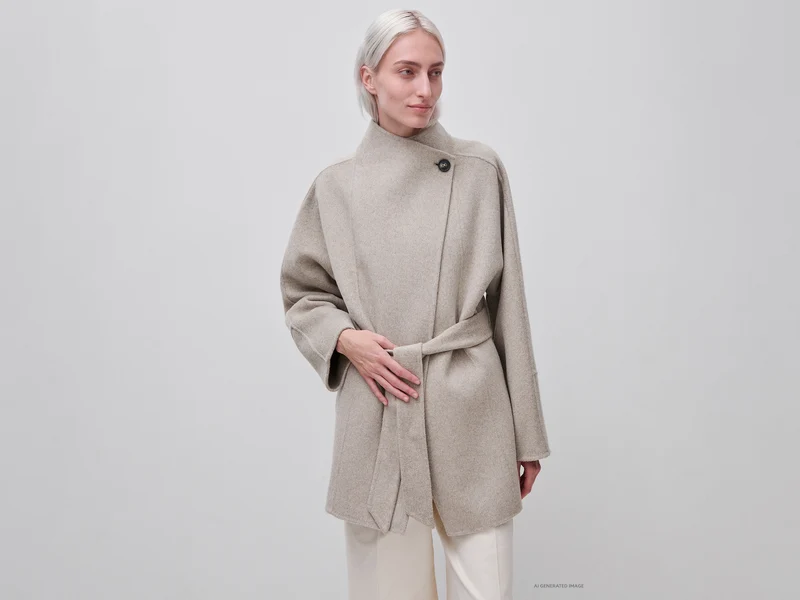 Cappotto corto con cintura