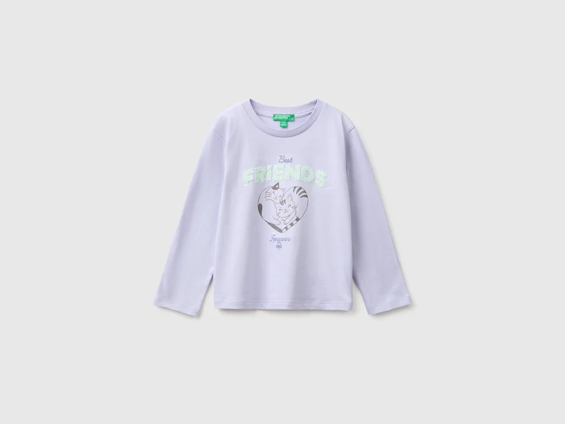 T-shirt con ricamo in cotone bio