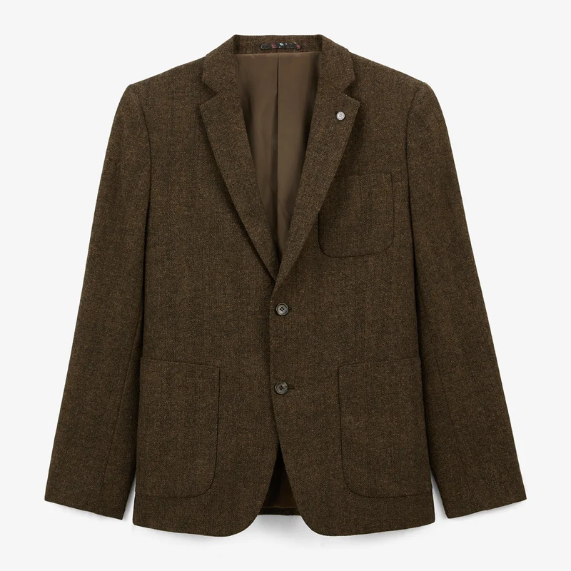 Veste Simonni en laine marron ébène