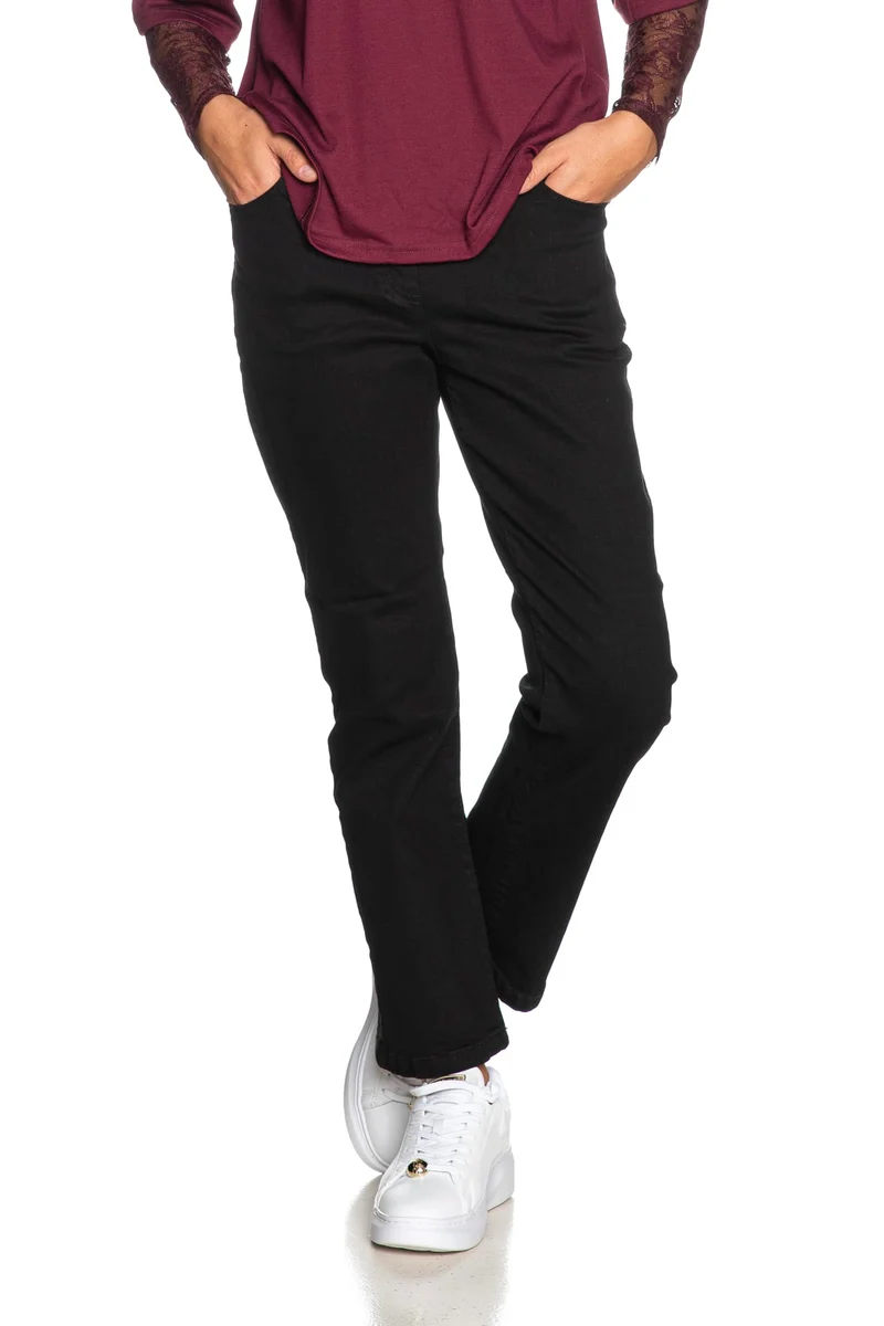 Jeans Ragno Straight Pockets Donna Nero - Casual Elegante