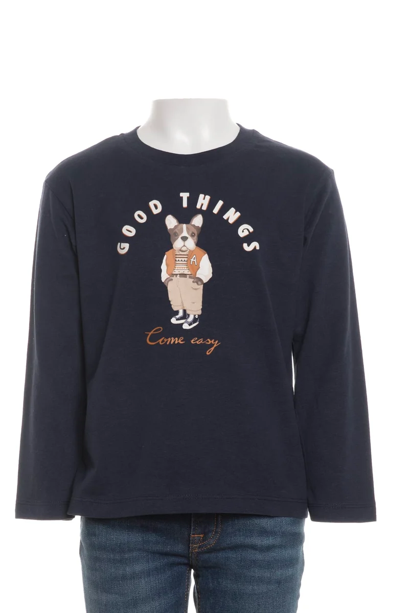 T Shirt Mayoral Dog Print Da Bambino Blu Navy