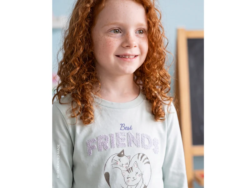 T-shirt con ricamo in cotone bio