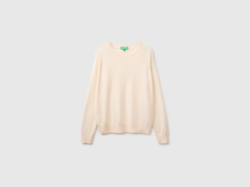 Maglia girocollo in misto seta