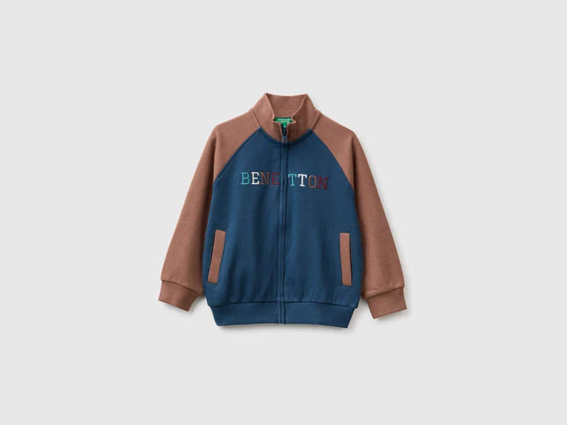 Felpa con zip e logo