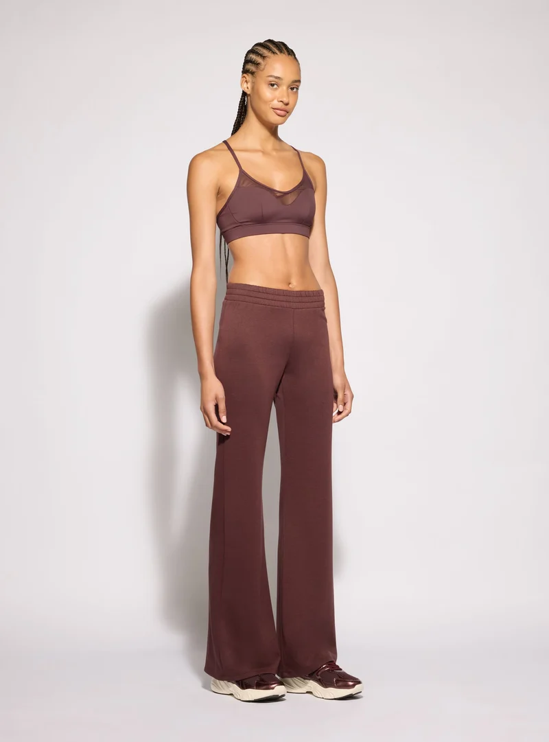 Pantaloni tuta sportivi wide leg a tinta unita