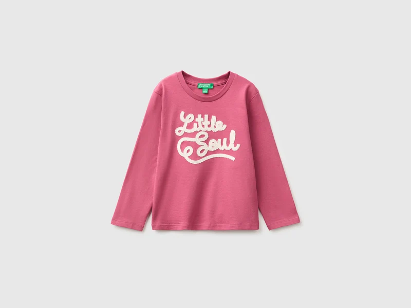 T-shirt con ricamo in cotone bio