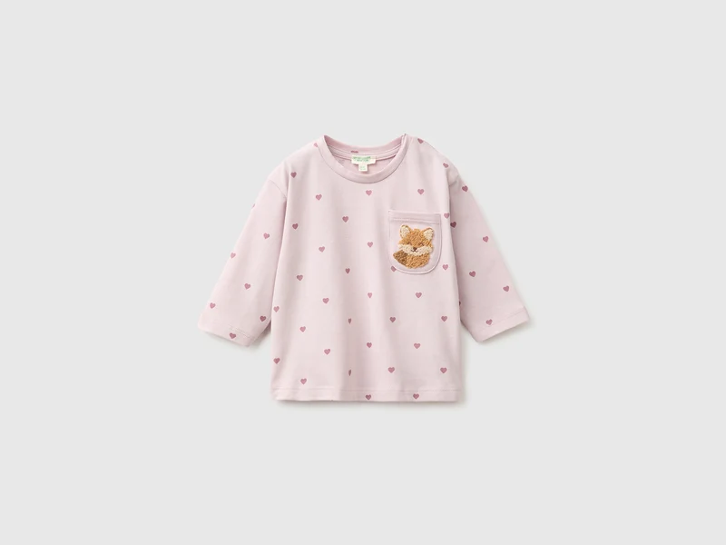 T-shirt con stampa fantasia in cotone bio