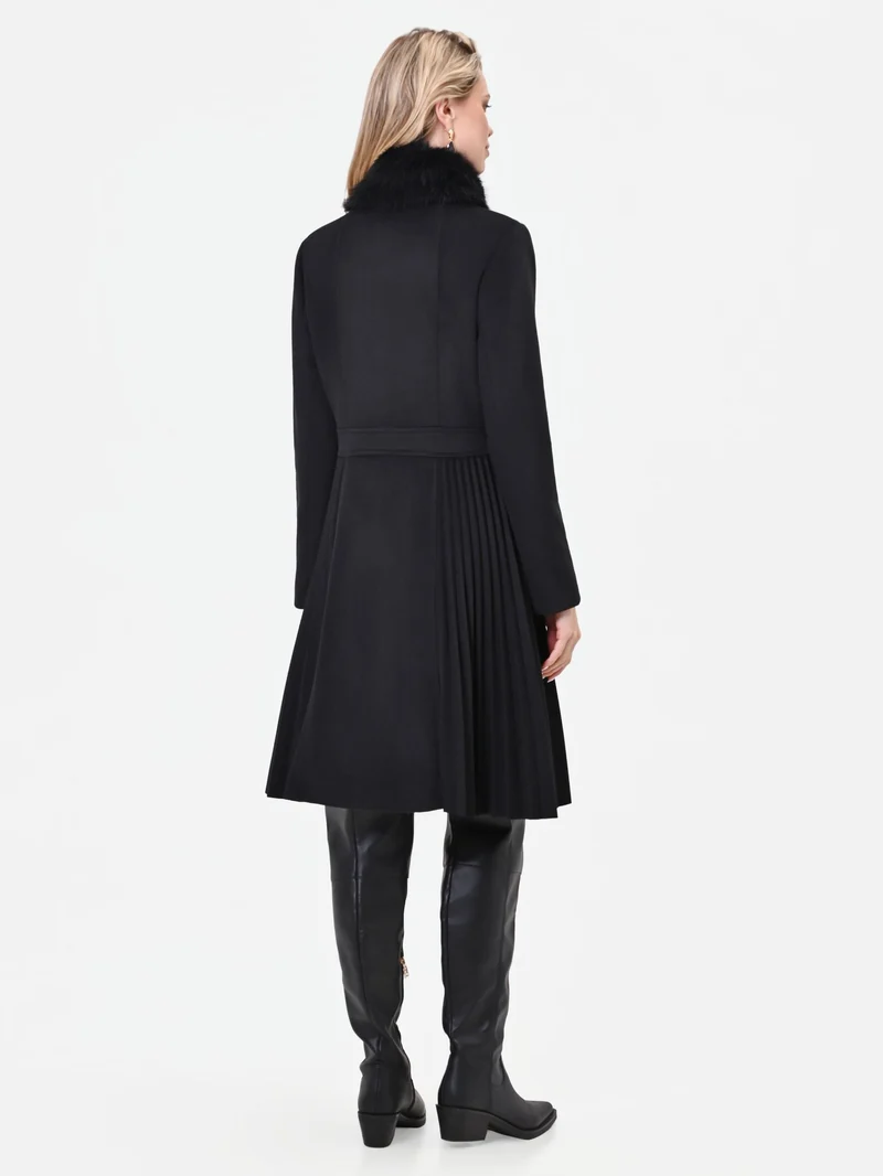 Cappotto doppiopetto nero in velaur