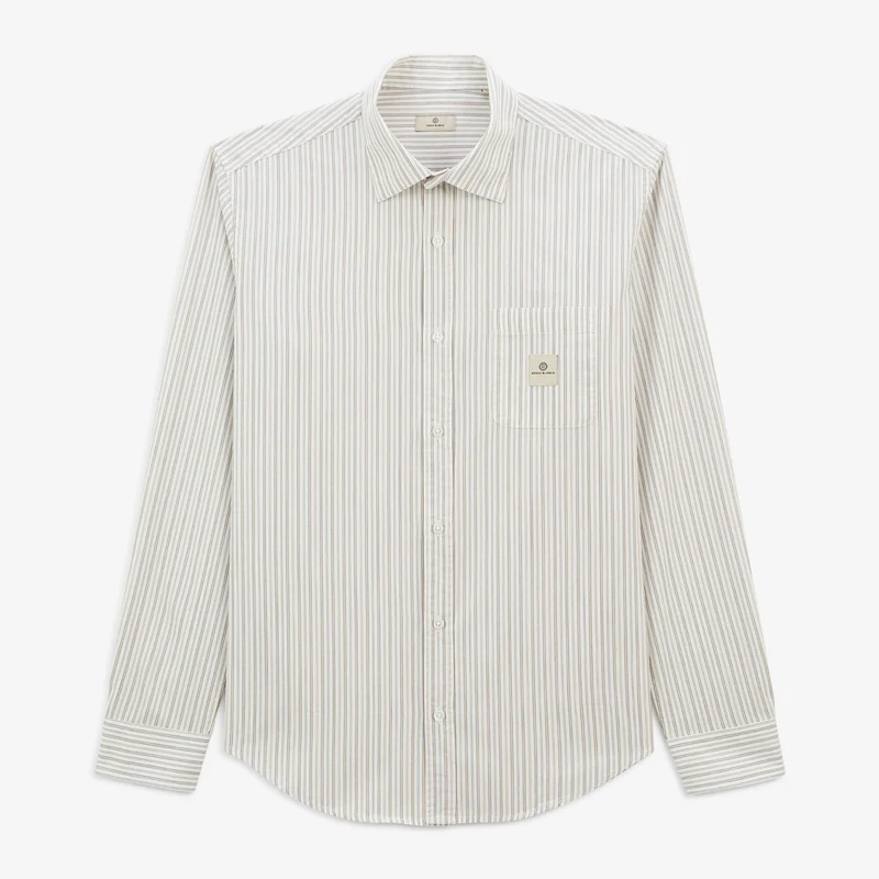 Chemise manches longues en coton à rayures Charles SBPLAY