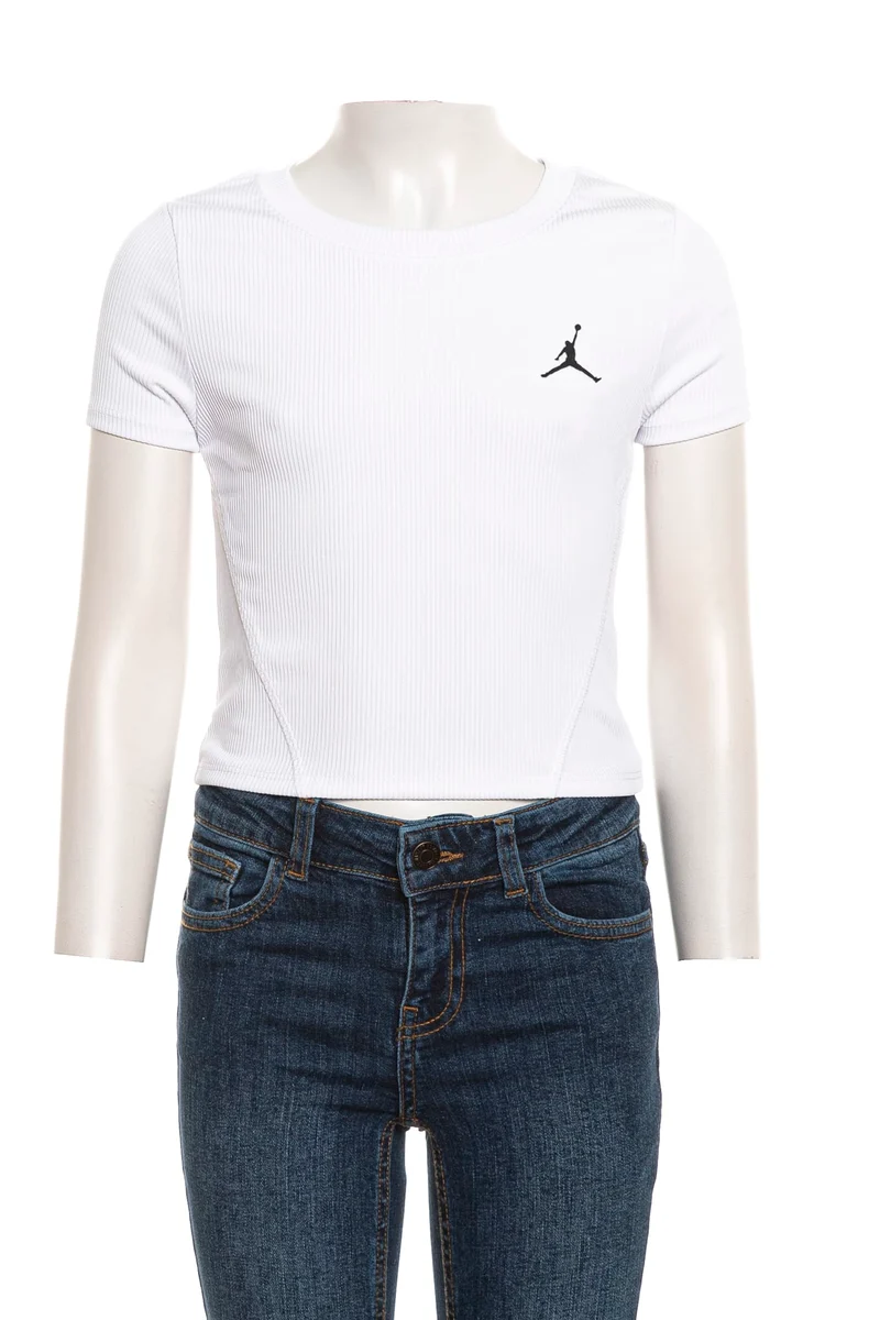 T Shirt Jordan Jumpman Rib Top Da Bambina Bianca