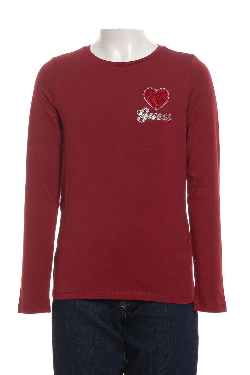T Shirt Guess Strass Beer Tee Da Bambina Sangria