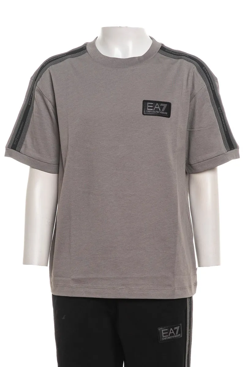 Tshirt Ea7 Train Logo Series Boy Tee Tape Da Bambino Grigio Medio