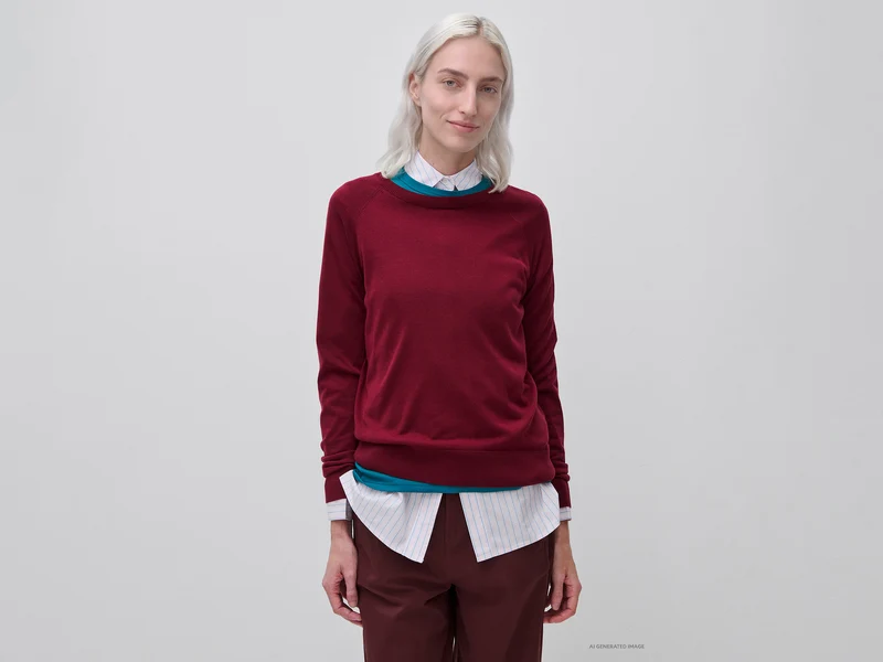 Maglia girocollo in misto seta