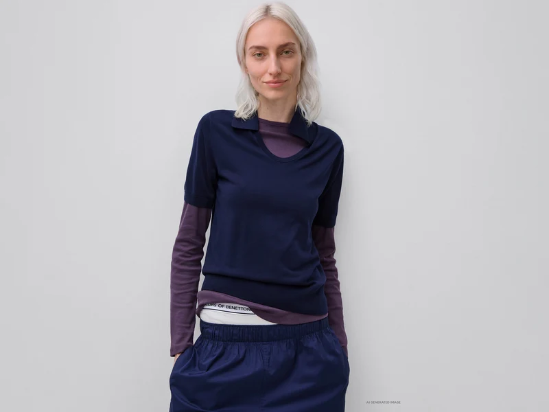 Maglia manica corta in misto seta