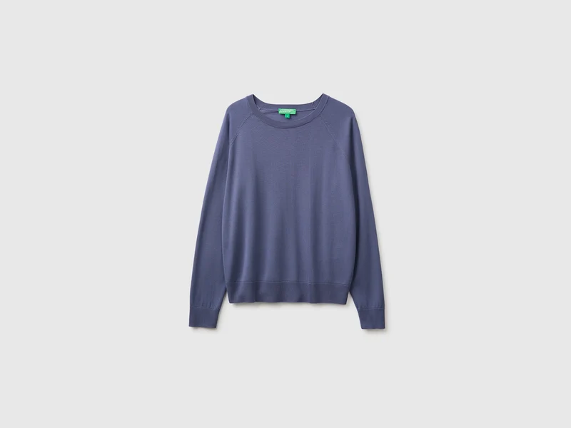 Maglia girocollo in misto seta
