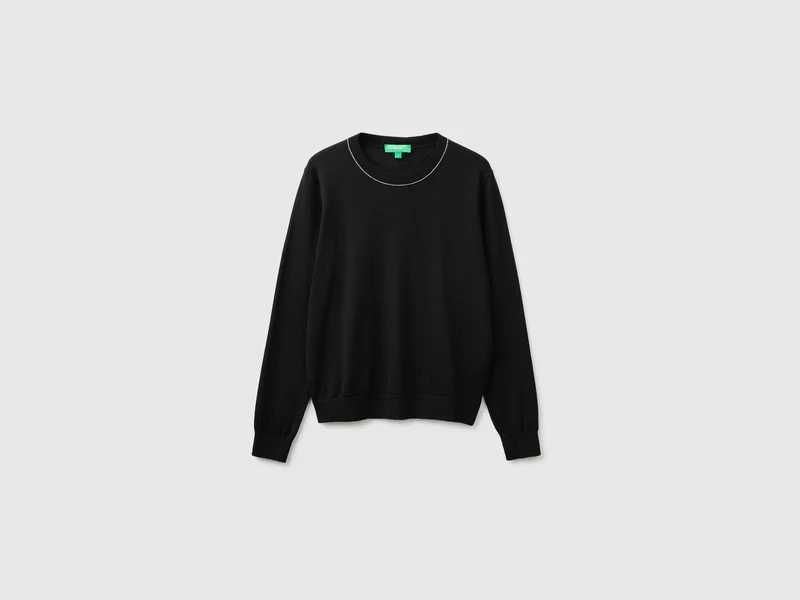 Maglia girocollo in pura lana Merino