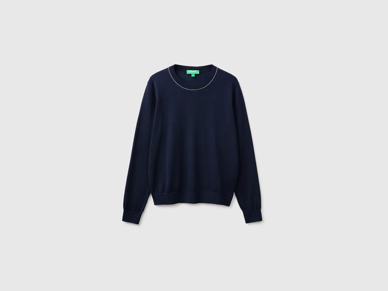 Maglia girocollo in pura lana Merino