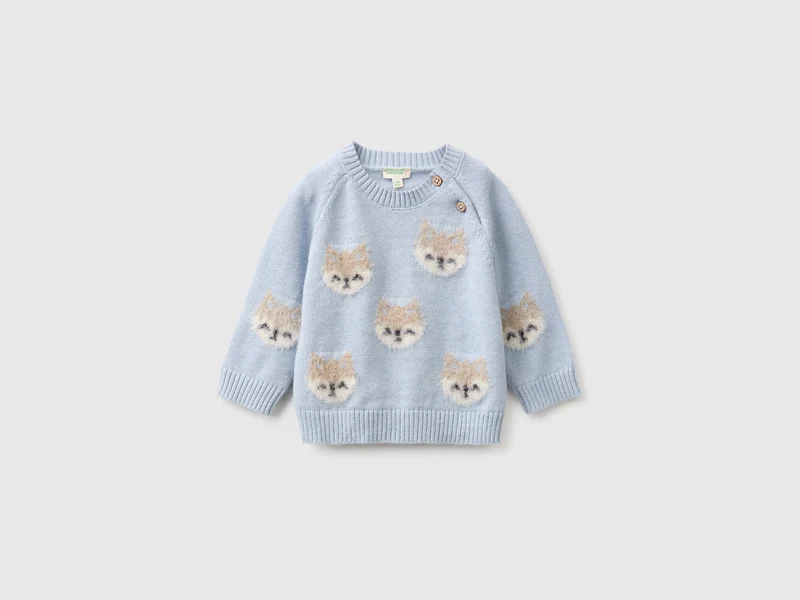 Maglia con intarsio animaletto