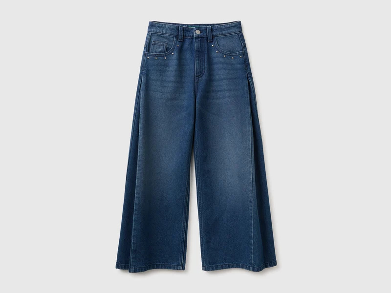 Jeans wide fit con borchie