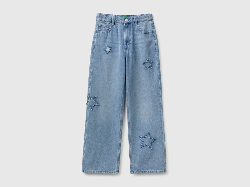 Jeans straight con stelle